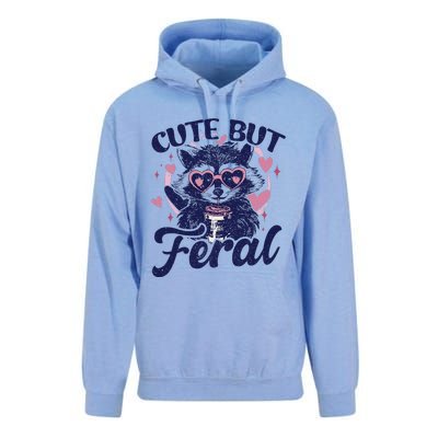 Cute But Feral Raccoon Funny Raccoon Gift Unisex Surf Hoodie