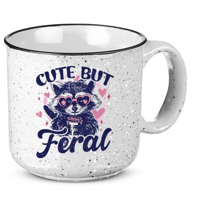 Cute But Feral Raccoon Funny Raccoon Gift 15oz Campfire Ceramic Mug