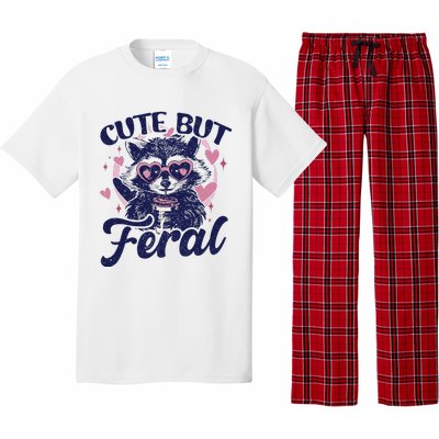 Cute But Feral Raccoon Funny Raccoon Gift Pajama Set