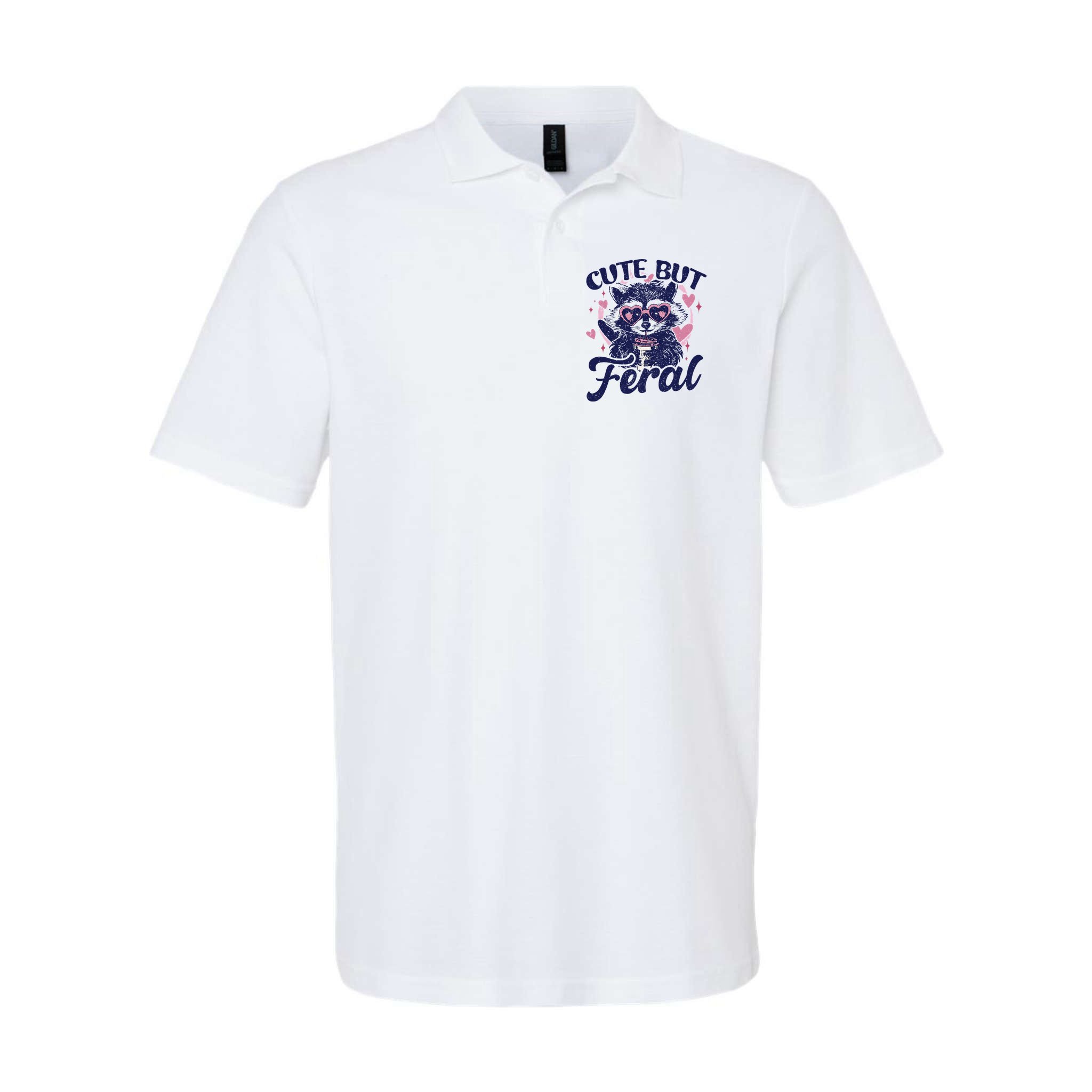 Cute But Feral Raccoon Funny Raccoon Gift Polo