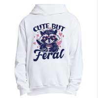 Cute But Feral Raccoon Funny Raccoon Gift Urban Pullover Hoodie