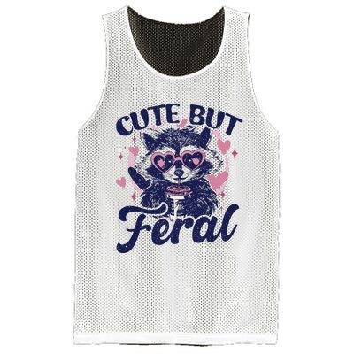 Cute But Feral Raccoon Funny Raccoon Gift Mesh Reversible Basketball Jersey Tank