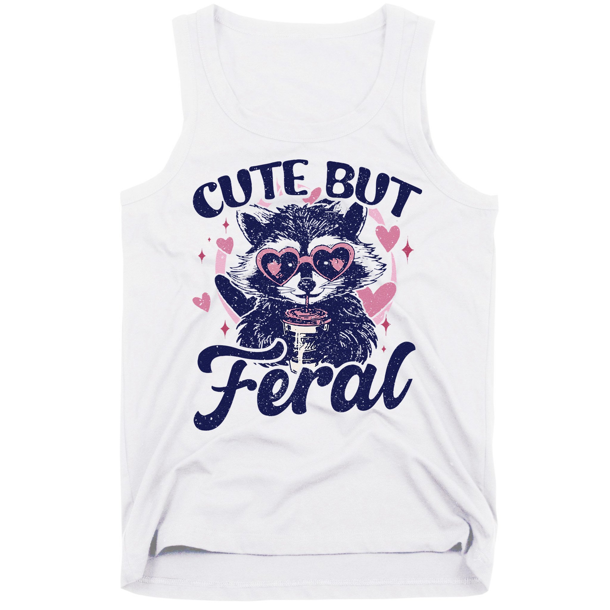 Cute But Feral Raccoon Funny Raccoon Gift Tank Top