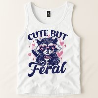 Cute But Feral Raccoon Funny Raccoon Gift Tank Top