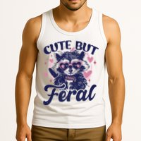 Cute But Feral Raccoon Funny Raccoon Gift Tank Top