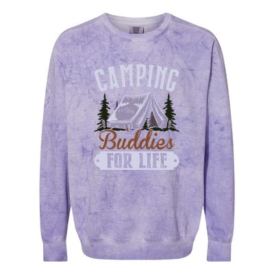 Camping Buddies For Life Gift Camping Lover Wilderness Colorblast Crewneck Sweatshirt