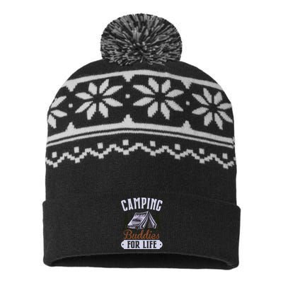 Camping Buddies For Life Gift Camping Lover Wilderness USA-Made Snowflake Beanie