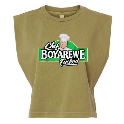 Chef BOYAREWE Fucked Funny Anti Biden Pro Trump Garment-Dyed Women's Muscle Tee