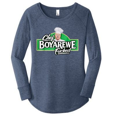 Chef BOYAREWE Fucked Funny Anti Biden Pro Trump Women's Perfect Tri Tunic Long Sleeve Shirt