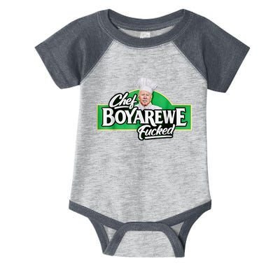 Chef BOYAREWE Fucked Funny Anti Biden Pro Trump Infant Baby Jersey Bodysuit