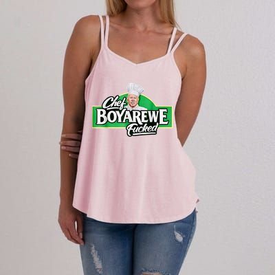 Chef BOYAREWE Fucked Funny Anti Biden Pro Trump Women's Strappy Tank