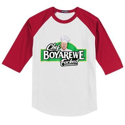 Chef BOYAREWE Fucked Funny Anti Biden Pro Trump Kids Colorblock Raglan Jersey