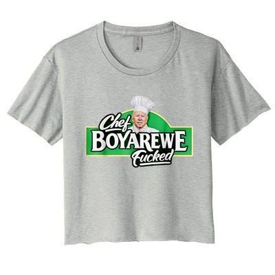 Chef BOYAREWE Fucked Funny Anti Biden Pro Trump Women's Crop Top Tee