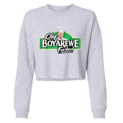 Chef BOYAREWE Fucked Funny Anti Biden Pro Trump Cropped Pullover Crew