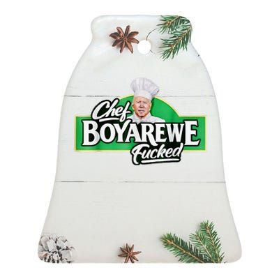 Chef BOYAREWE Fucked Funny Anti Biden Pro Trump Ceramic Bell Ornament