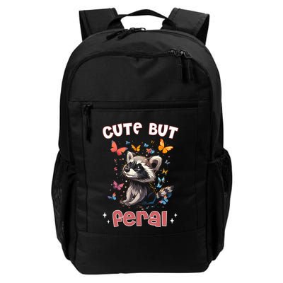 Cute But Feral Funny Raccoon Blue Butterfly Summer Gift Backpack