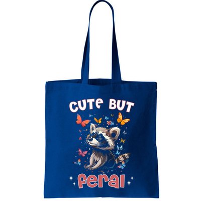 Cute But Feral Funny Raccoon Blue Butterfly Summer Gift Bag