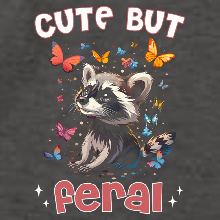 Cute But Feral Funny Raccoon Blue Butterfly Summer Gift Vector Backpack