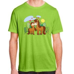 Cute Best Friend Horses Adult ChromaSoft Performance T-Shirt