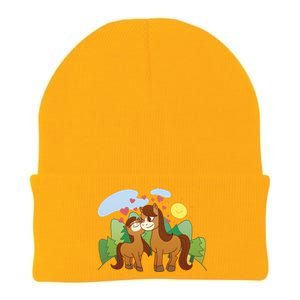 Cute Best Friend Horses Knit Cap Winter Beanie