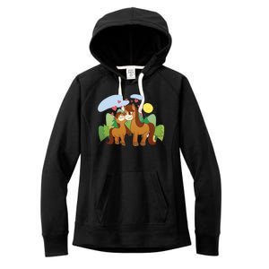 Cute Best Friend Horses Women's Fleece Hoodie