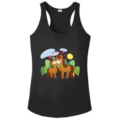 Cute Best Friend Horses Ladies PosiCharge Competitor Racerback Tank