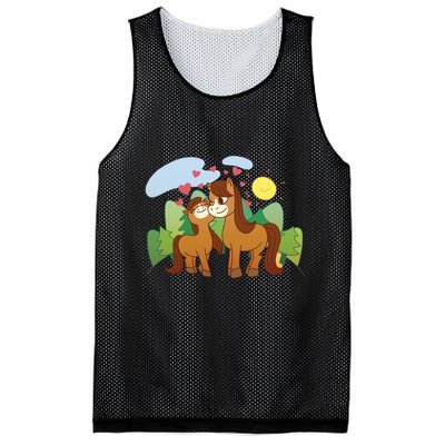 Cute Best Friend Horses Mesh Reversible Basketball Jersey Tank