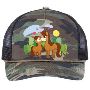 Cute Best Friend Horses Retro Rope Trucker Hat Cap