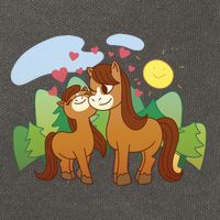 Cute Best Friend Horses Cotton Canvas Backpack