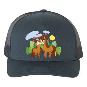 Cute Best Friend Horses Yupoong Adult 5-Panel Trucker Hat