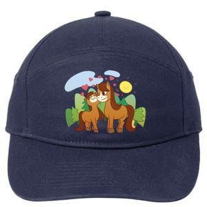 Cute Best Friend Horses 7-Panel Snapback Hat