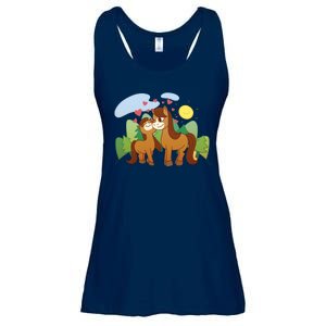 Cute Best Friend Horses Ladies Essential Flowy Tank