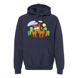 Cute Best Friend Horses Premium Hoodie