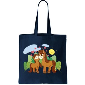 Cute Best Friend Horses Tote Bag