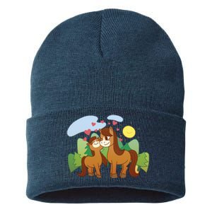 Cute Best Friend Horses Sustainable Knit Beanie