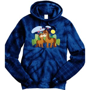 Cute Best Friend Horses Tie Dye Hoodie