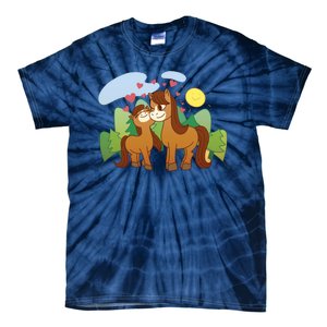 Cute Best Friend Horses Tie-Dye T-Shirt