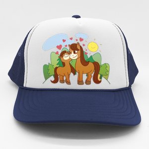 Cute Best Friend Horses Trucker Hat