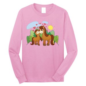 Cute Best Friend Horses Long Sleeve Shirt