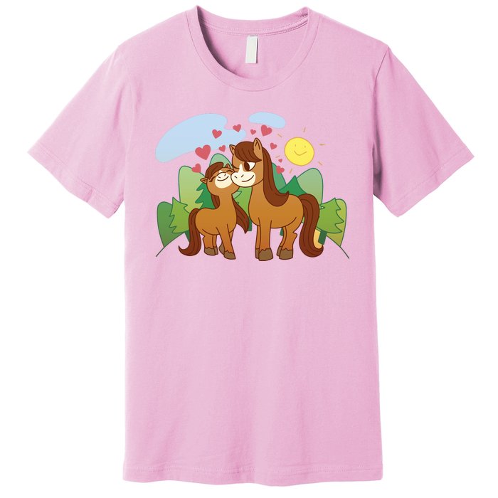 Cute Best Friend Horses Premium T-Shirt