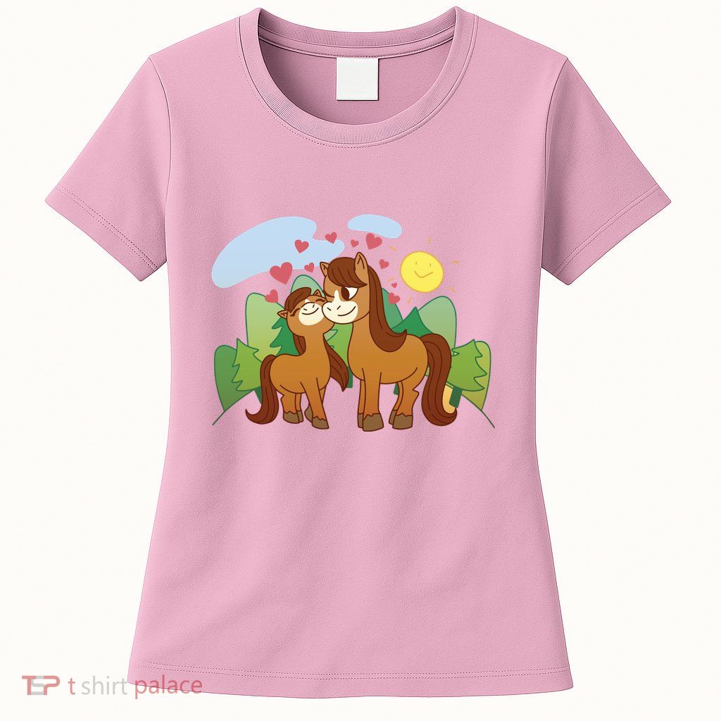 Cute Best Friend Horses Womens T-Shirt