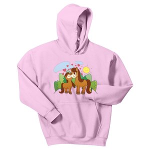 Cute Best Friend Horses Kids Hoodie