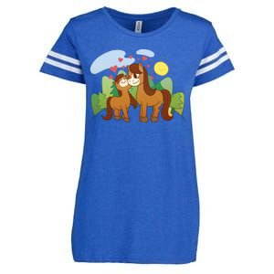 Cute Best Friend Horses Enza Ladies Jersey Football T-Shirt