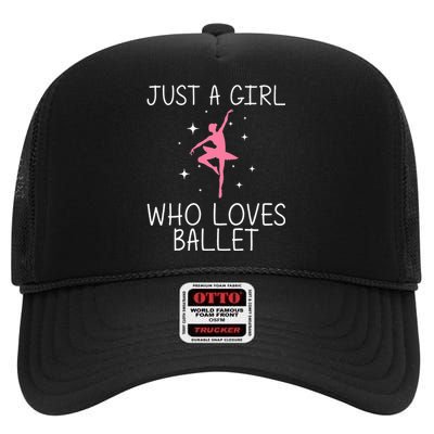 Cool Ballet For Girl Ballerina Dance Ballet Dancer High Crown Mesh Back Trucker Hat