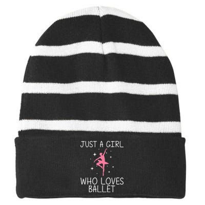 Cool Ballet For Girl Ballerina Dance Ballet Dancer Striped Beanie with Solid Band