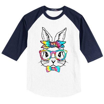 Cute Bunny Face Tie Dye Glasses Headband Happy Easter Day Baseball Sleeve Shirt