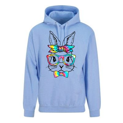 Cute Bunny Face Tie Dye Glasses Headband Happy Easter Day Unisex Surf Hoodie