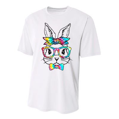 Cute Bunny Face Tie Dye Glasses Headband Happy Easter Day Performance Sprint T-Shirt