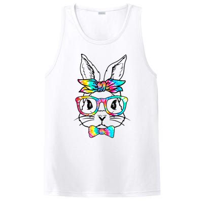 Cute Bunny Face Tie Dye Glasses Headband Happy Easter Day PosiCharge Competitor Tank