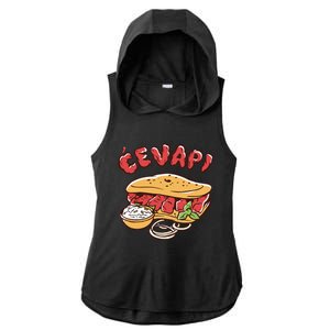 Cevapi Balkan Food Cevapcici Balkan Kitchen Cevape Ladies PosiCharge Tri-Blend Wicking Draft Hoodie Tank